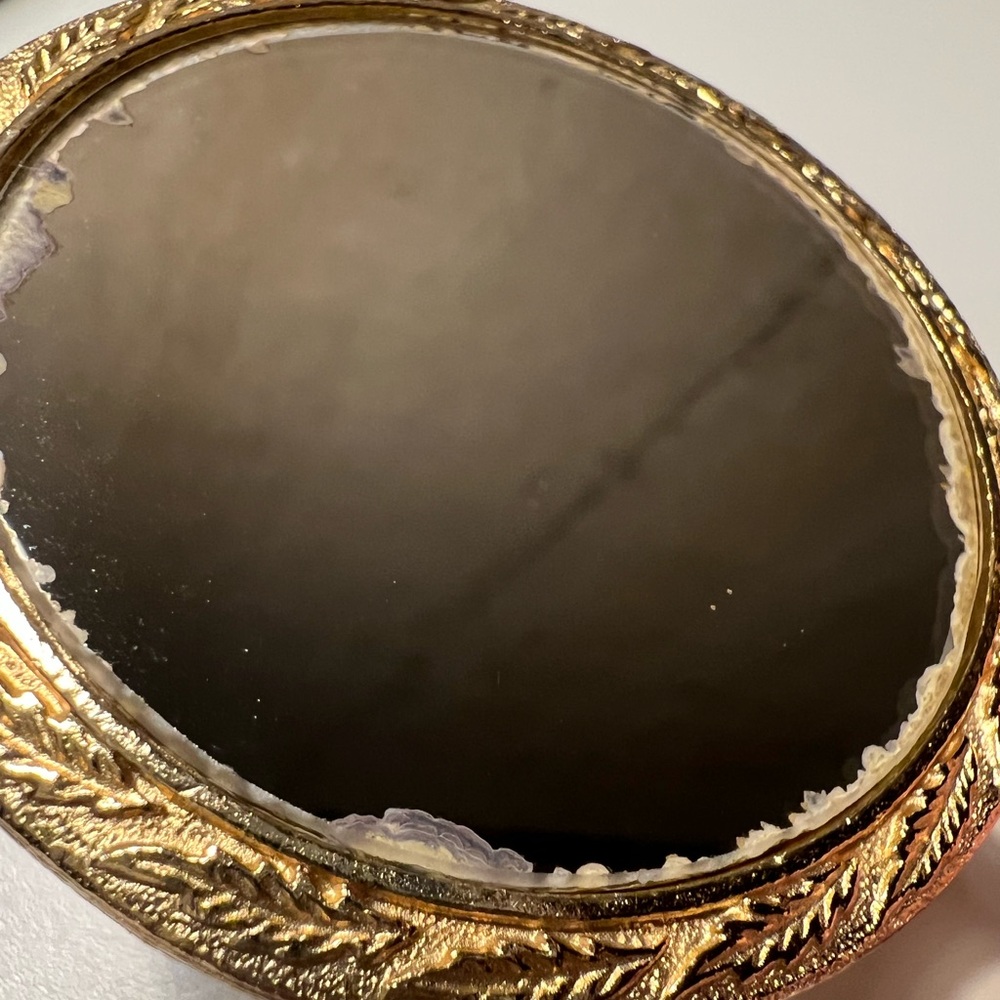 MARGARET ROSE ENGLAND Vintage Flower Box and Compact Hand Mirror Vanity Dresser - Picture 8 of 10